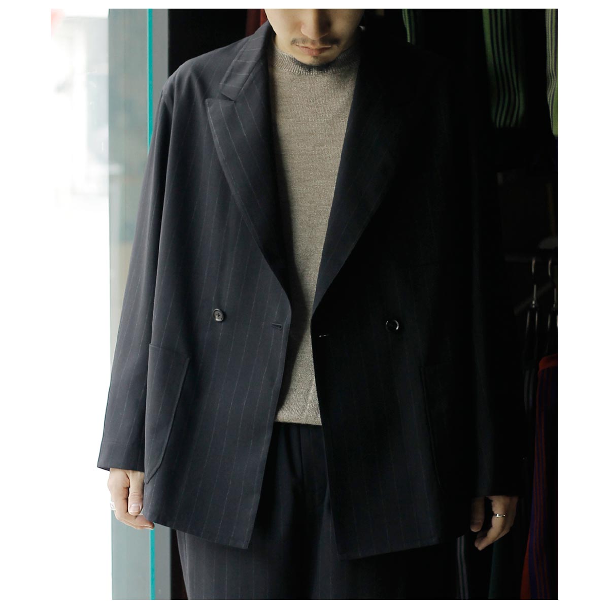 サルト SARTO ハイツイスト ウール チョーク ストライプ ダブル