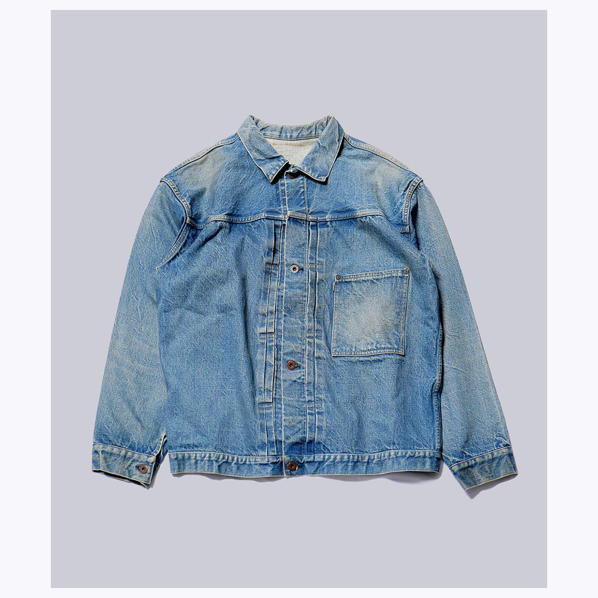 ����ƥ�� INTERIM ����ӡ� �إӡ� ���Х� ����ȥ� �ϥ��ѡ��ӥå� WWII �ե������� �ǥ˥ॸ�㥱�å� SHABBY HEAVY KIBATA SHUTTLE HYPER BIG WWII "1ST" DENIM JACKET  (IT26S049)