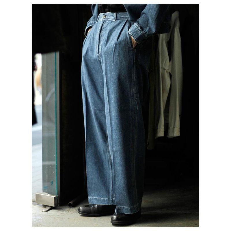 ����� SARTO �饤�ȥ��� �ǥ˥� ����֥������꡼ ���å� �磻�� �ѥ�� LIGHT DENIM EMBROIDERY WIDE PANTS (261-09002)