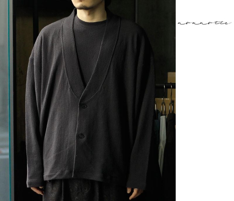 �ΥΥå� NONNOTTE �ϡ��� �ĥ����� �������ȥ�å����㡼���� �ߥ˥ޥ� ���⡼���� ���㥱�å� Hard Twist Ostrich Jersey Minimum Smoking Jacket (N-26S-037)