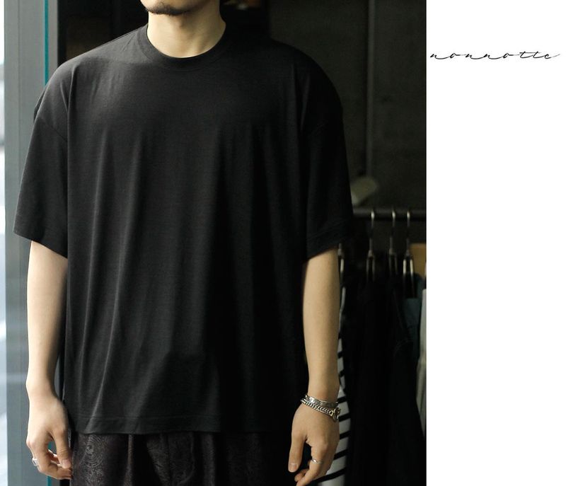 �ΥΥå� NONNOTTE �����ѡ�120'�����å���֥� ������ ���㡼���� �˥塼����������� T����� Super120' Washable Wool Jersey New Standard T-Shirt (N-26S-038)