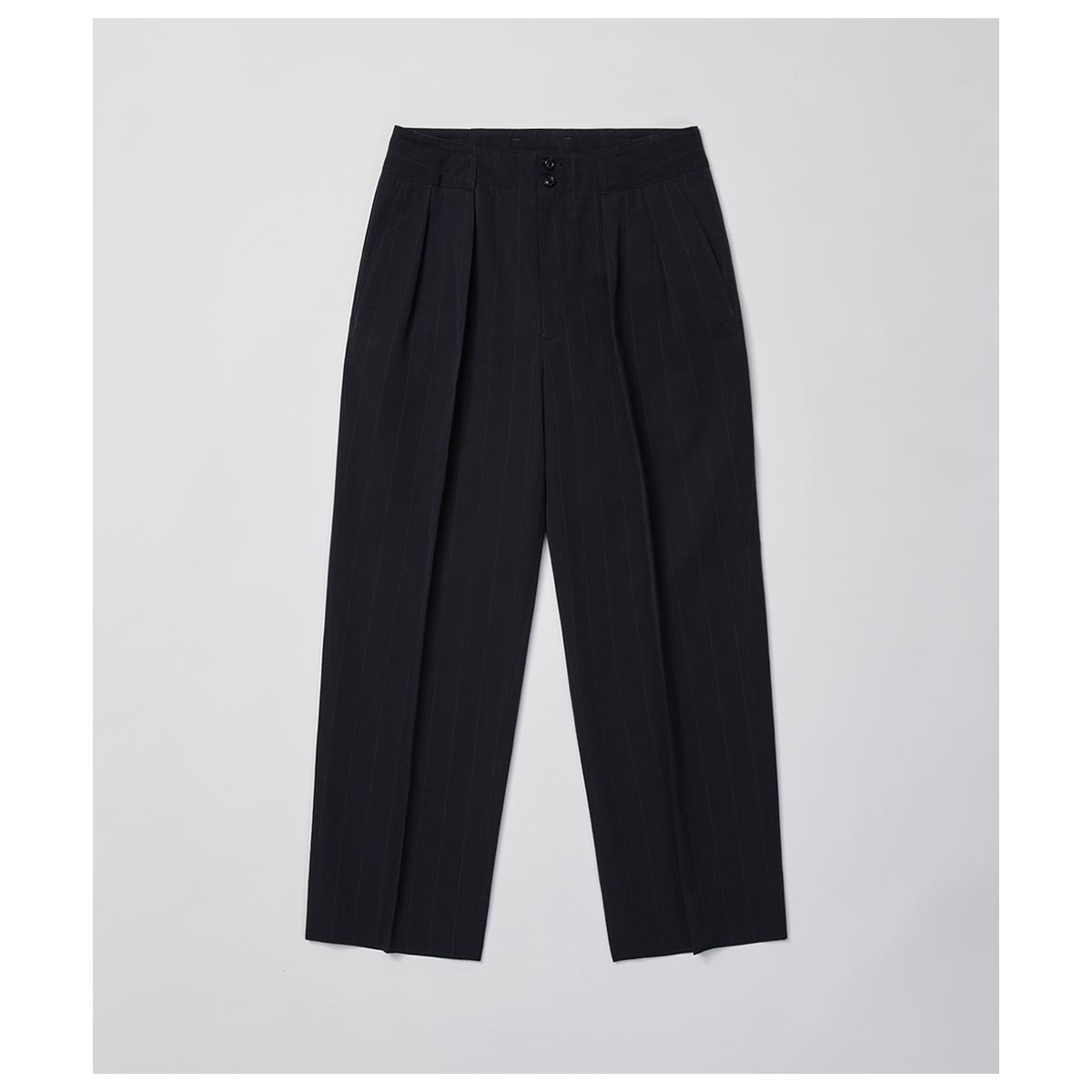 ����ƥꥢ ULTERIOR ������ �»� ���ȥ饤�� ���å� �ȥ饦���� WOOL WASHI STRIPE TUCKED TROUSERS (UPT73-LA233-B)
