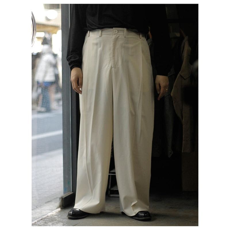 �ΥΥå� NONNOTTE �������ɡ��ƥ��顼 ������/�ʥ����� �ɥ졼�ԥ� �����å� �ܥå��� �ץ꡼�� ���å� �ȥ饦����  Eau de Tailleur / W N Draping Crotch Box Pleats 1Tuck Trousers (N-26S-055)