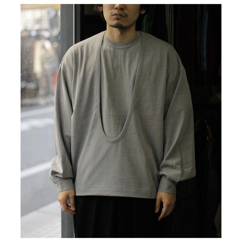 �ΥΥå� NONNOTTE �ϡ��� �ĥ����� �Х�󥹥��㡼���� �ɥ졼�� U�ץ륪���С� ���ե� ���꡼�� Hard Twist Balance Jersey Drape U Pullover with Cuff Sleeve (N-26S-093)