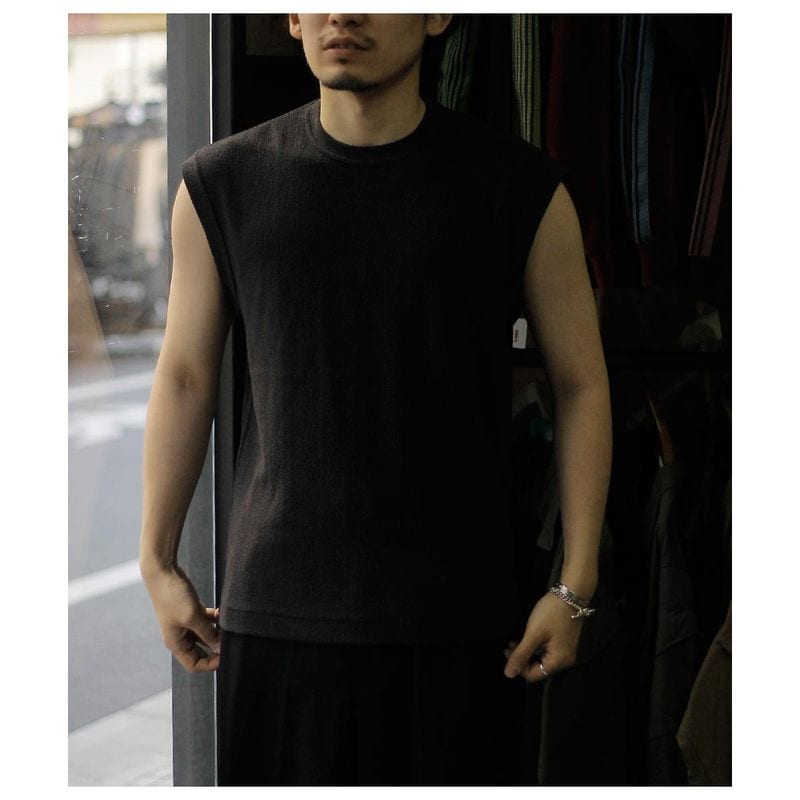 �ΥΥå� NONNOTTE �ϡ��� �ĥ����� �������ȥ�å����㡼���� ���꡼�֥쥹 T����� Hard Twist Ostrich Jersey Sleeveless Shirt (N-26S-053)