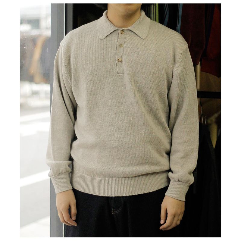 �Хȥʡ� BATONER �����å���� �ϥ�������� ��ͥ� �ݥ� WASHED HIGH COUNT LINEN POLO (BN-26SM-022)