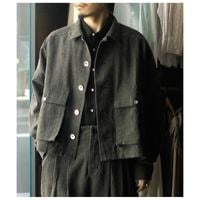 �������� AXIS ���åȥ� ��ͥ� �ĥ��� ���硼�ȥ�󥰥� �֥륾�� Cotton Flax Twill Short Length Blouson (BL001-26SS)
