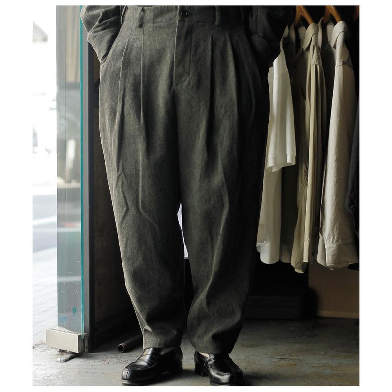 �������� AXIS ���åȥ� ��ͥ� �ĥ��� 3���å� �ơ��ѡ��� �ѥ�� Cotton Flax Twill 3Tucks Tapered Pants (P001-26SS)