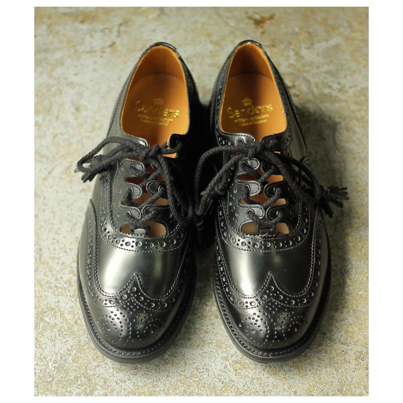 ��������� SANDERS �ߥ꥿�꡼ ���꡼ ���塼�� MILITARY GHILLIE SHOE MADE IN ENGLAND (SD-1745-BLACK)
