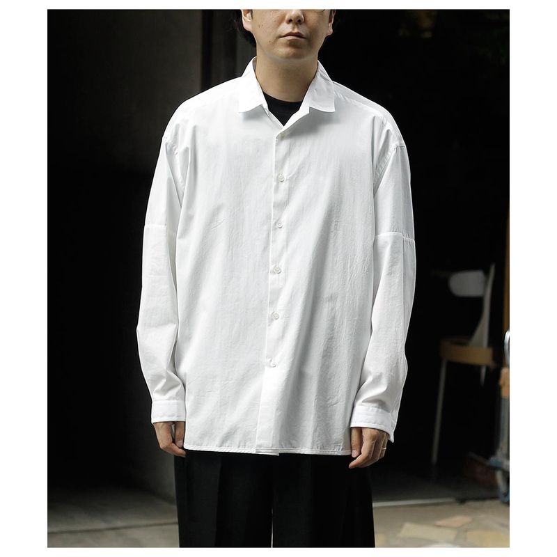 �ޥʥ� MANAVE  ���å����顼����� �ۥ磻�� Tuck Collar Shirts WHITE MADE IN FRANCE (CH00-26SS-WH)
