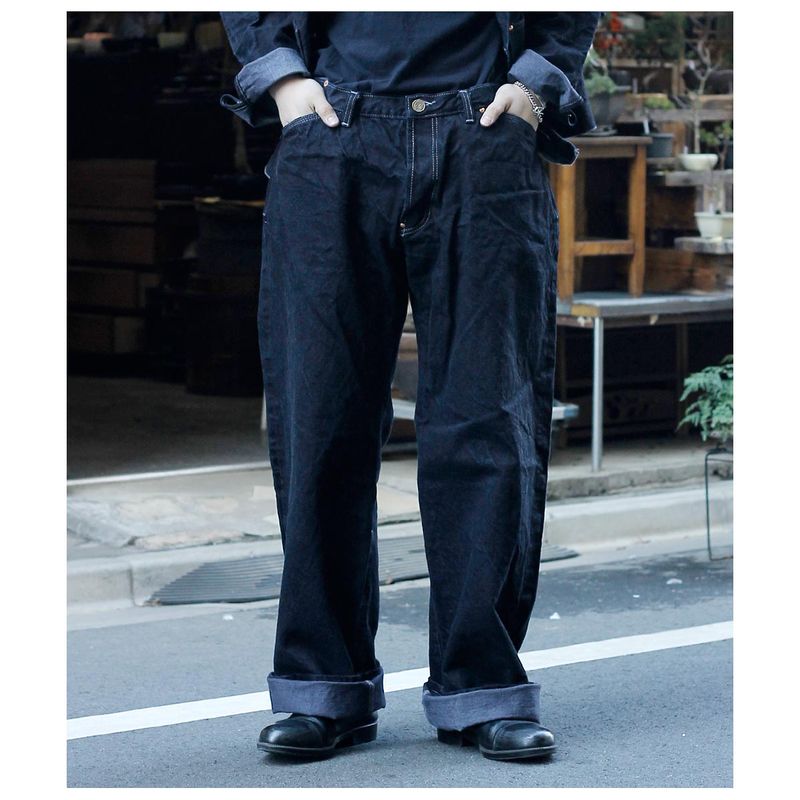 �ƥ���� TENDER Co. �����ꥹ�� ���졼 �������å���  �˥磻�ɥǥ˥� ������ GREY LOGWOOD DENIM 136 OXFORD (136-GRY-LOG)