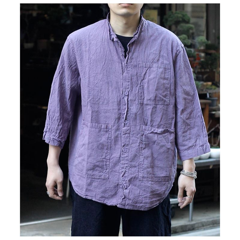 �ƥ���� TENDER Co. ����ꥫ�� ���åȥ� �ѥ���� ���꡼ ���������� ���꡼�� �ե��å� ����� COTTON PYJAMA THREEQUARTER SLEEVE FROCK SHIRT (TENDER417)