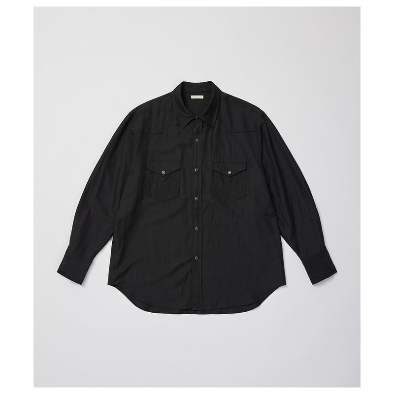 ����ƥꥢ ULTERIOR �����å���� ������ ���륯 �ĥ��� ���������� ����� WASHED WOOL SILK TWILL WESTERN SHIRT (USH67-LA231)