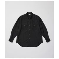 ����ƥꥢ ULTERIOR �����å���� ������ ���륯 �ĥ��� ���������� ����� WASHED WOOL SILK TWILL WESTERN SHIRT (USH67-LA231)