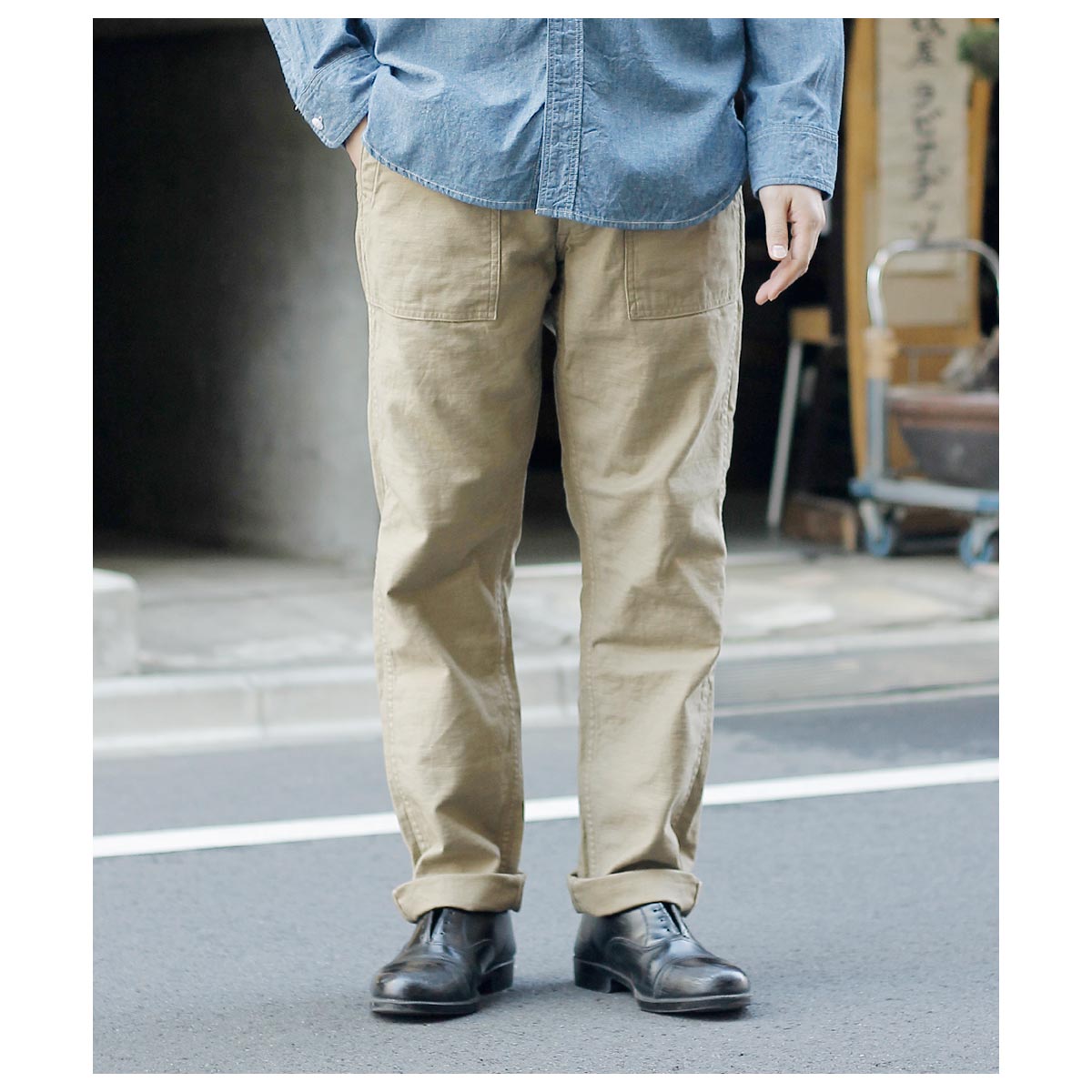 orSlow ���������� �ե��ƥ������ѥ�� 5032 �٥������ѥ�� �����ե��å� ����ɥ١����� US ARMY FATIGUE PANTS Zipper Fly SLIM FIT MADE IN JAPAN (01-5032-72)
