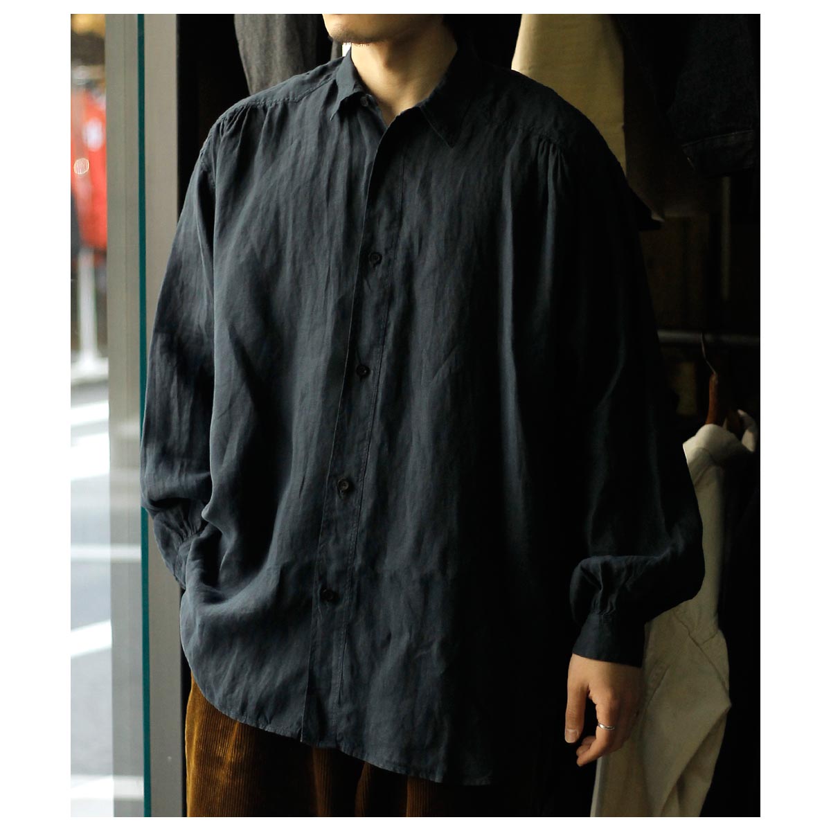 �����٥른�� AUBERGE �إ�� ���㥶�� ����� "�ϥ�" HEMP GATHER SHIRT "HANS" (AU26S24)