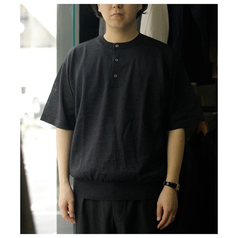 �Хȥʡ� BATONER ����� �إ�꡼�ͥå� ���硼�� ���꡼�� CHOMA HENLEY NECK SHORT SLEEVE (BN-26SM-062)