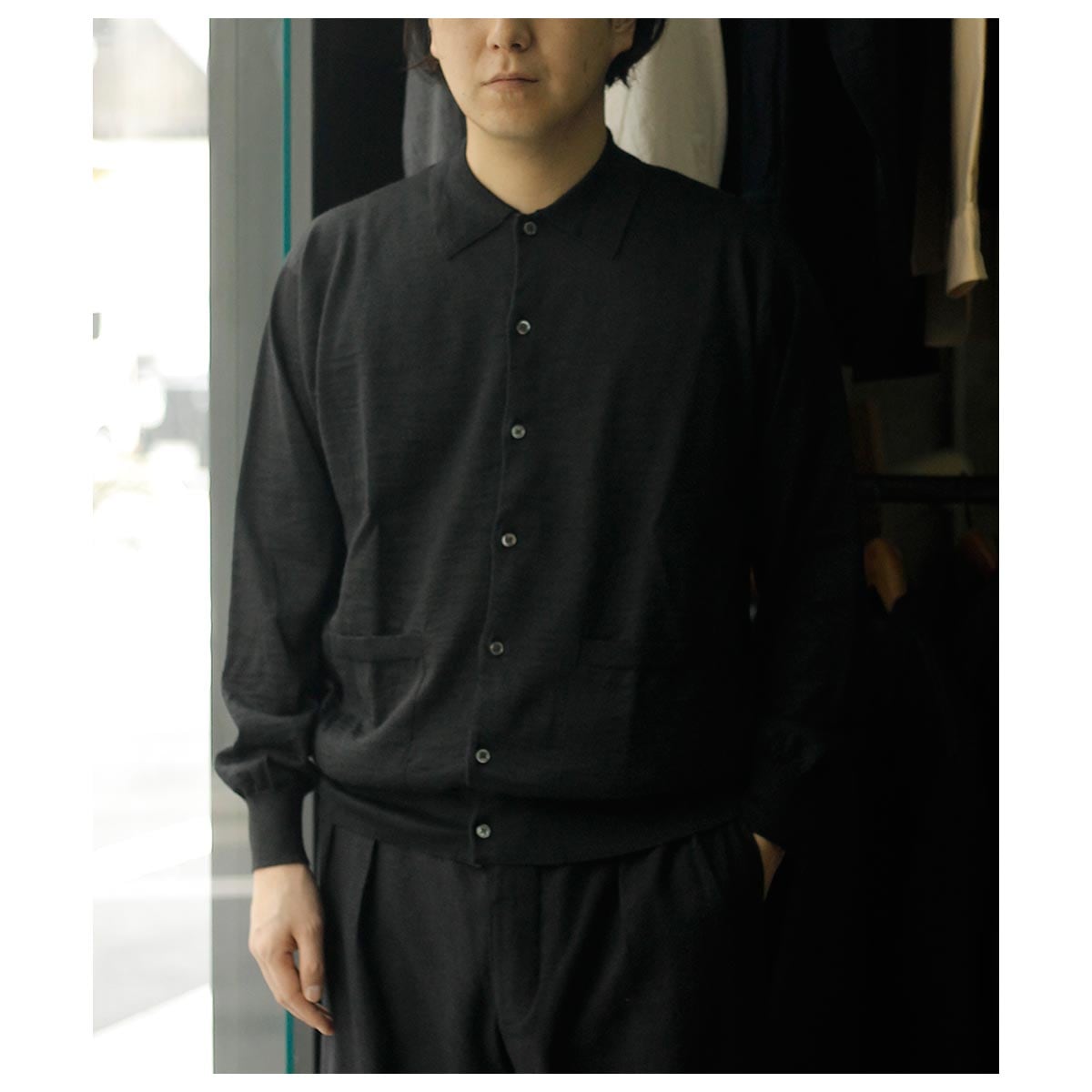 バトナー BATONER チョマ ポロ カーディガン CHOMA POLO CARDIGAN (BN