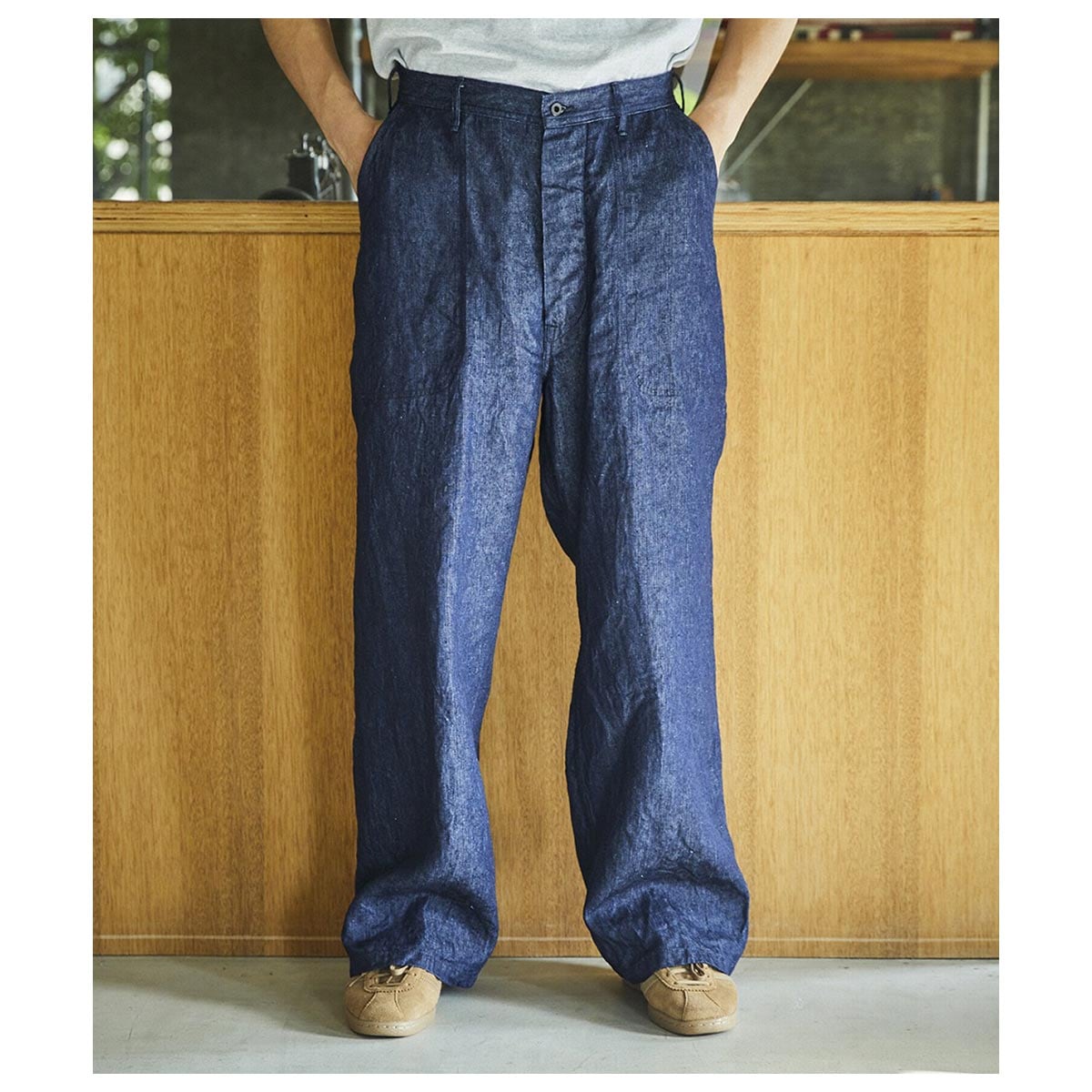 orSlow ���������� 26SS �������ʥ� ��ͥ� �ǥ˥� ���� U.S NAVY �桼�ƥ���ƥ� �ȥ饦������ WWII 40'S U.S NAVY LINEN DENIM UTILITY TROUSERS MADE IN JAPAN (01-V5130-L81)