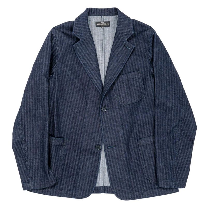 ͽ����(���Ϥ�ͽ�� 8��ʹ�) ������� WORKERS �饦�� ���㥱�å� ����ǥ��� �إ��ܡ��� Lounge Jacket Indigo Herringbone (2608-LGJKT-IH)