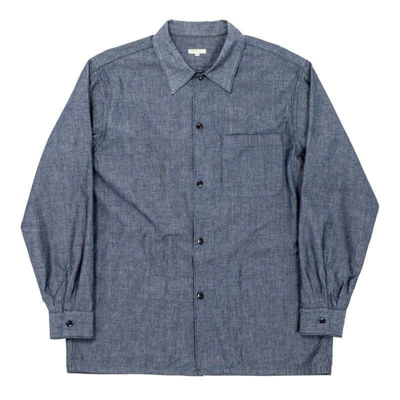 ͽ����(���Ϥ�ͽ�� 9��ʹ�) ������� WORKERS �����ץ� ���顼 ����� �����֥졼 Open Collar Shirt Chambray (2609-OPSH-CH)