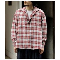 インテリム INTERIM アンドフェブ別注 チェック ブークレ デッドストック ファブリック スキッパーシャツ CHECK BOUCLE DEADSTOCK FABRIC SKIPPER SHIRT (IT26S151AP)