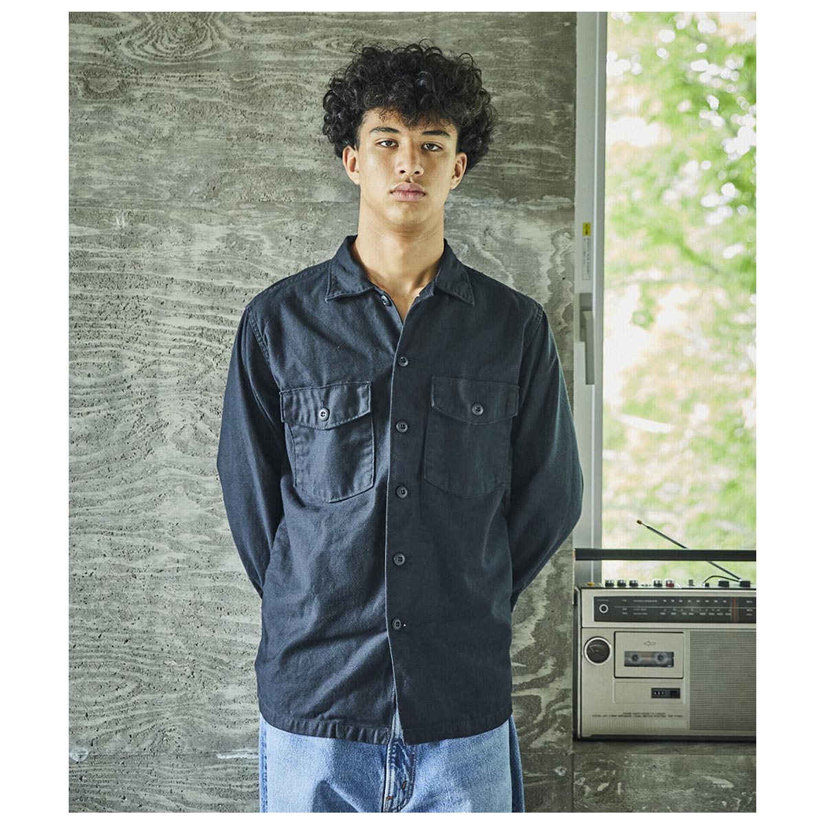 orSlow ���������� �桼�ƥ���ƥ������ �����ߡ� �ߥ꥿�꡼���㥱�å� �֥�å� 03-8045 US ARMY SHIRT UNISEX BLACK (03-8045-J61)