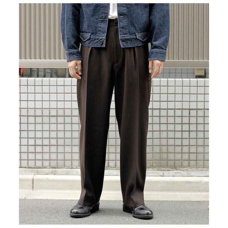 ����� SARTO �ɥ饤 ������ �ĥ��� ������ ������쥹 �ȥ饦���� DRY WOOL TWILL SIDE SEAM LESS TROUSERS (262-16002)