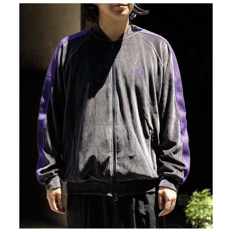 �ˡ��ɥ륺 NEEDLES �٥��� ��֥��顼�ȥ�å����㥱�å� Rib Collar Track Jacket - C/PE Velour (TY358)