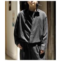 �ΥΥå� NONNOTTE �����ѡ� 140��s ����ɡ� ���㥬���� �С��ɥץ쥤�� �ɥ졼�ԥ� �����С���å� ����� Super 140��s Shadow Jacquard - Bird Plaid Draping Overlap Shirt (N-26A-092)