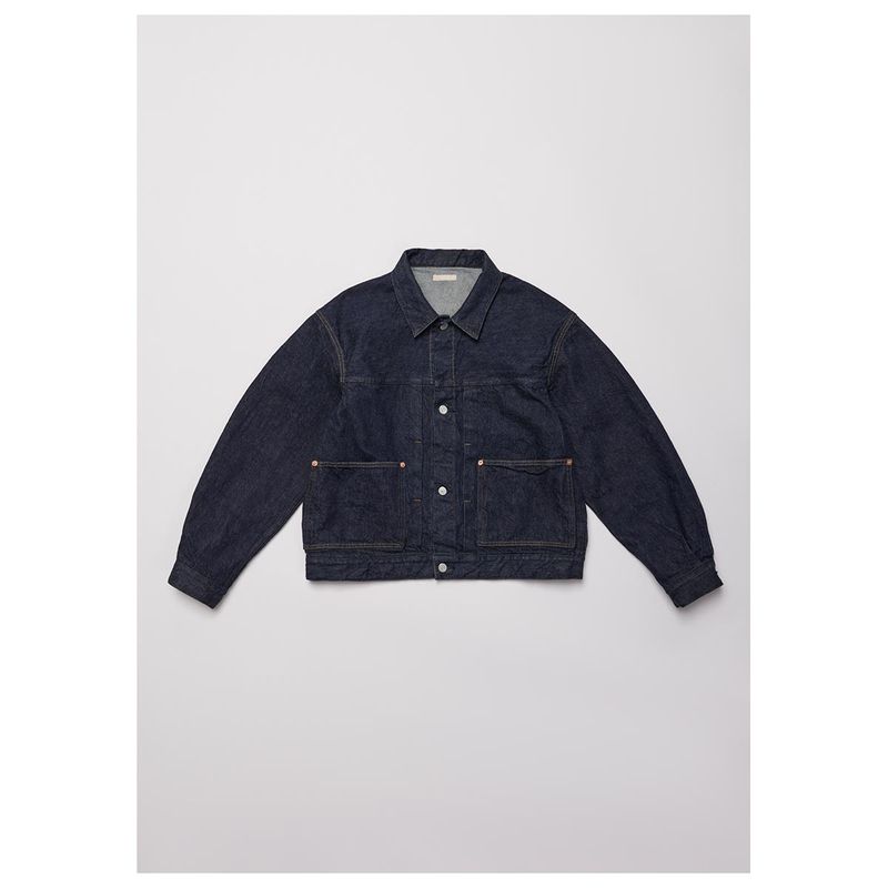 ����ƥꥢ ULTERIOR �����å���� ��������å� �ǥ˥� �ץ꡼�ƥå� ���㥱�å�  WASHED SELVEDGE DENIM PLEATED JKT(UBJ66-LC272-T)