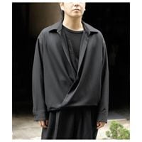 ノノット NONNOTTE ドレープ ドスキン クロス ドレーピング オーバーラップ シャツ Drape Doeskin Cloth Draping Overlap Shirt (N-26A-096)