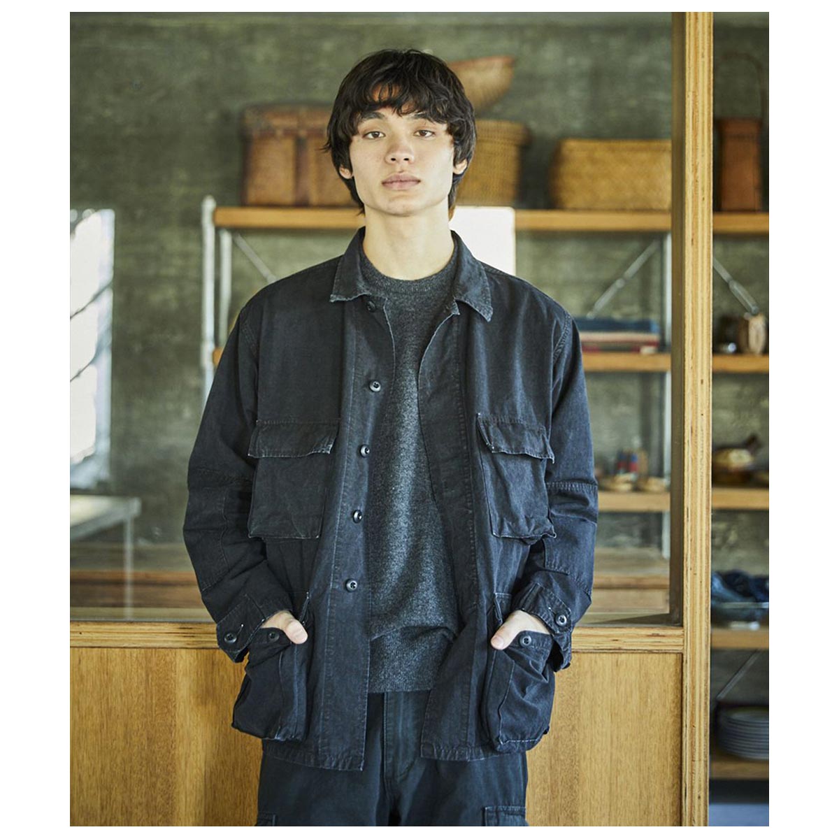 orSlow ���������� B.D.U �ߥ꥿�꡼ ���㥱�å� �֥�å� ���ȡ��󥦥��å��� B.D.U JACKET ? STONE WASHED BLACK (01-6110-61S)