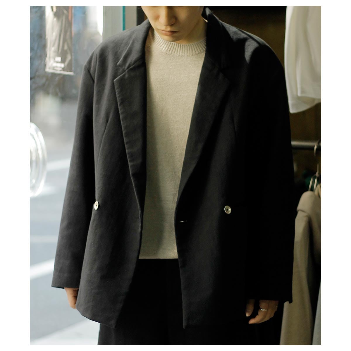 �������� AXIS ���۵��Ӳù� �⡼�륹���� ���֥른�㥱�å� Moleskin Needle-Punched Fleece DOUBLE BRESTED JACKET (JK001-26AW)
