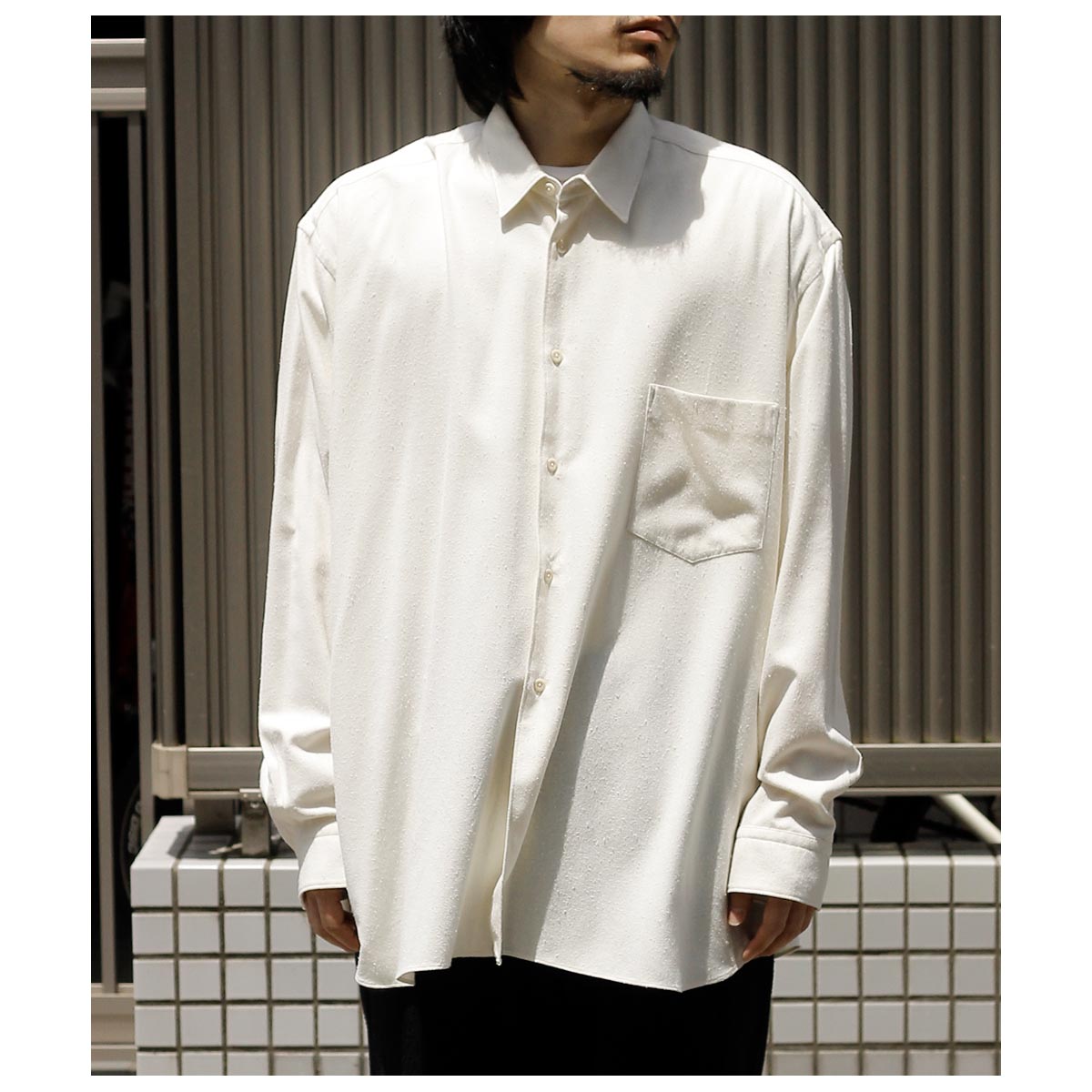 ����ƥ�� INTERIM ���륯 �Υ���  �ϥ��ѡ��ӥå� ���󥰥��꡼�� �쥮��顼 ����� SILK NOIL HYPER BIG L/S REGULAR SHIRTS (IT26A109)