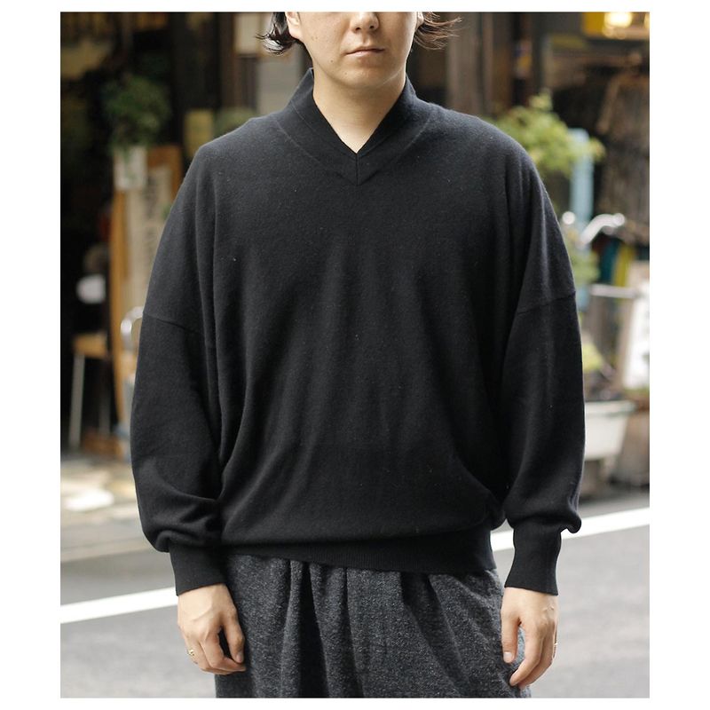 �ΥΥå� NONNOTTE �ԥ奢 �����ߥ� �˥å� �ɥ졼�ԥ� ���硼�륫�顼 V �ץ륪���С� Pure Cashmere Knit  Draping Shawl Collar V Pullover (N-26A-103)