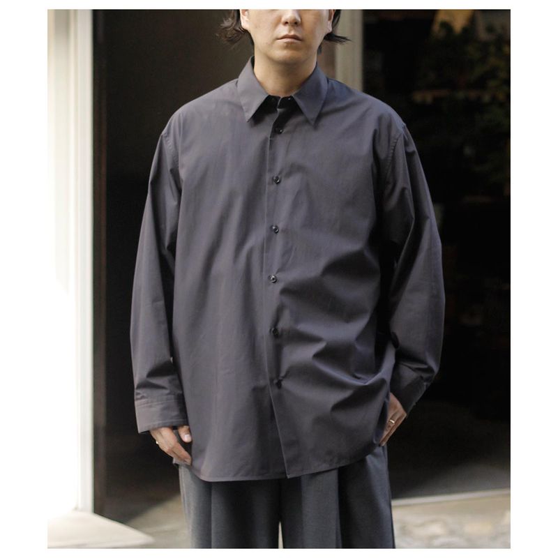 �ΥΥå� NONNOTTE ���ꥢ �إӡ� �֥�����  �����С��������� ����� Clear Heavy Broadcloth Oversized Shirt (N-26A-006)