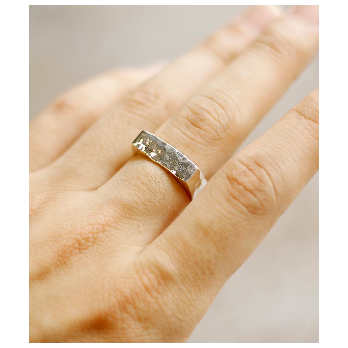 ����ƥ�� INTERIM ����������С� �ե�å� �Х�ԡ� ��� TAXCO SILVER FLAT BUMPY RING (IT26A271)