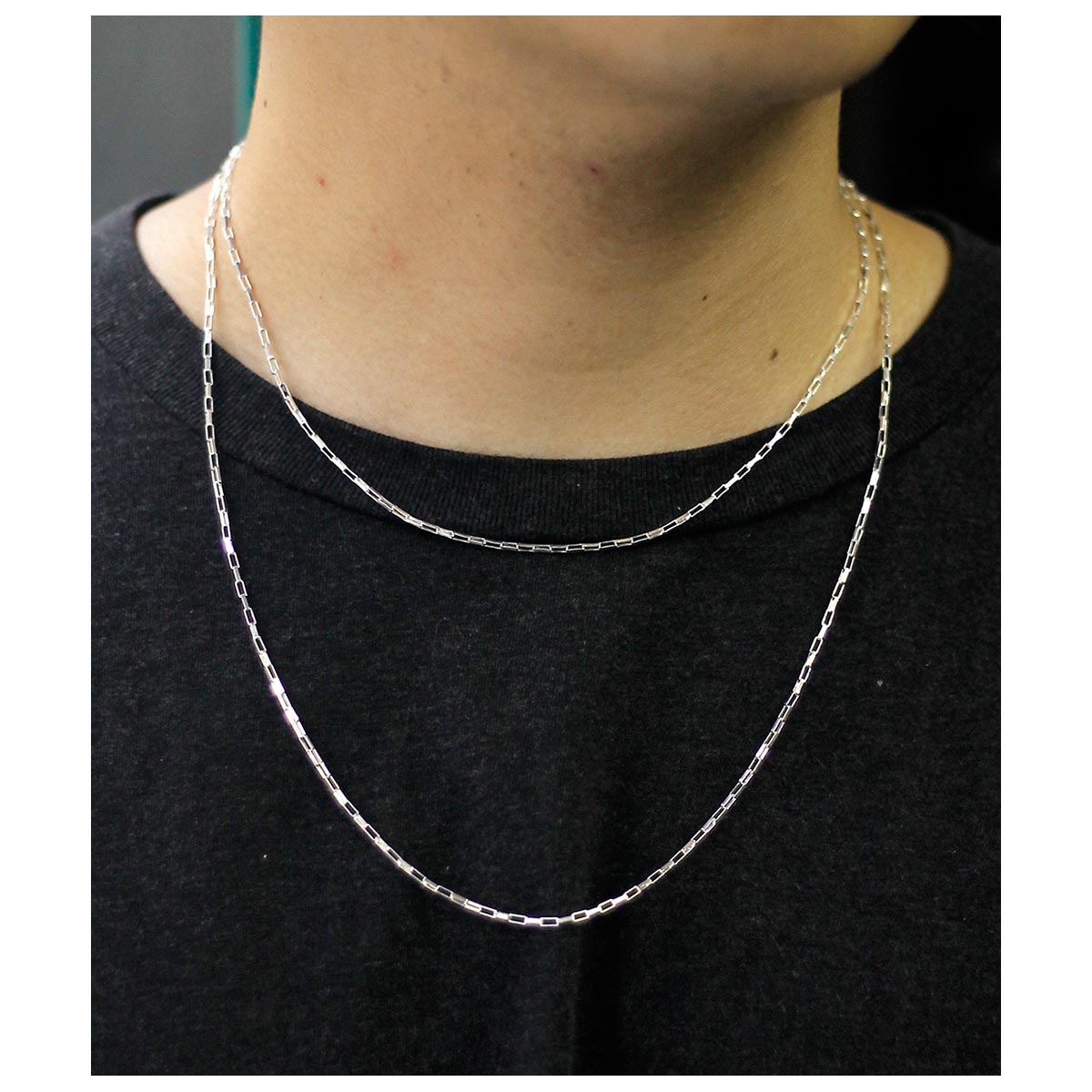����ƥ�� INTERIM ����������С� �������� �������� �ڥ� �ͥå��쥹 TAXCO SILVER SQUARE CHAIN PAIR NECKLACE (IT26A293)