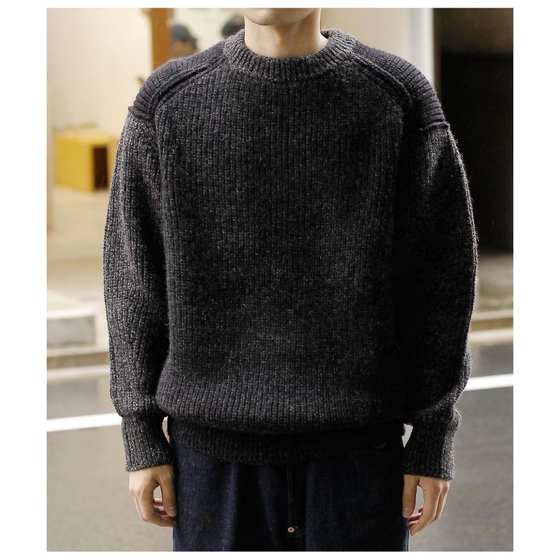 �������ץ����� Slopeslow �֥�å���� �䥯 �����åȥ��� ������ ���롼�ͥå� �������� Brushed Yak/Shetland wool crew neck sweater (1263016)