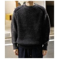 スロープスロー Slopeslow ブラッシュド ヤク シェットランド ウール クルーネック セーター Brushed Yak/Shetland wool crew neck sweater (1263016)