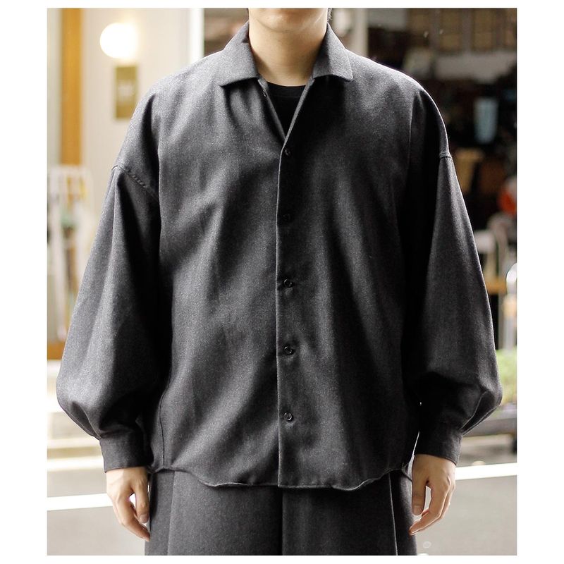 �ΥΥå� NONNOTTE �����ѡ� 120��s ����ɡ� �إ��ܡ��� �ɥ졼�ԥ� ����� 001 Super 120��s Shadow Herringbone Draping Shirt 001 (N-26A-025)
