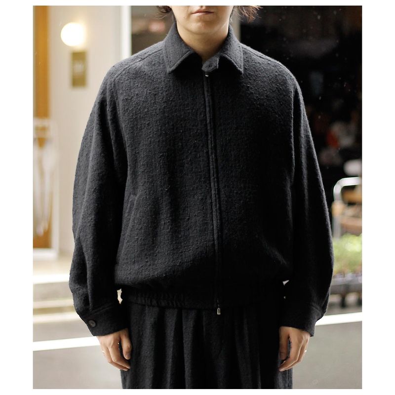 �ΥΥå� NONNOTTE N �ĥ����� 002 �ɥ졼�ԥ� �ӥå��衼�� �饰��� �ɥꥺ�顼 ���㥱�å� N Tweed 002  Draping Big Yoke Raglan Drizzler Jacket (N-26A-099)