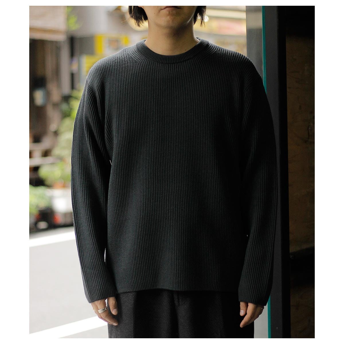 バトナー BATONER ソリッド ウール クルーネック SOLID WOOL RIB CREW
