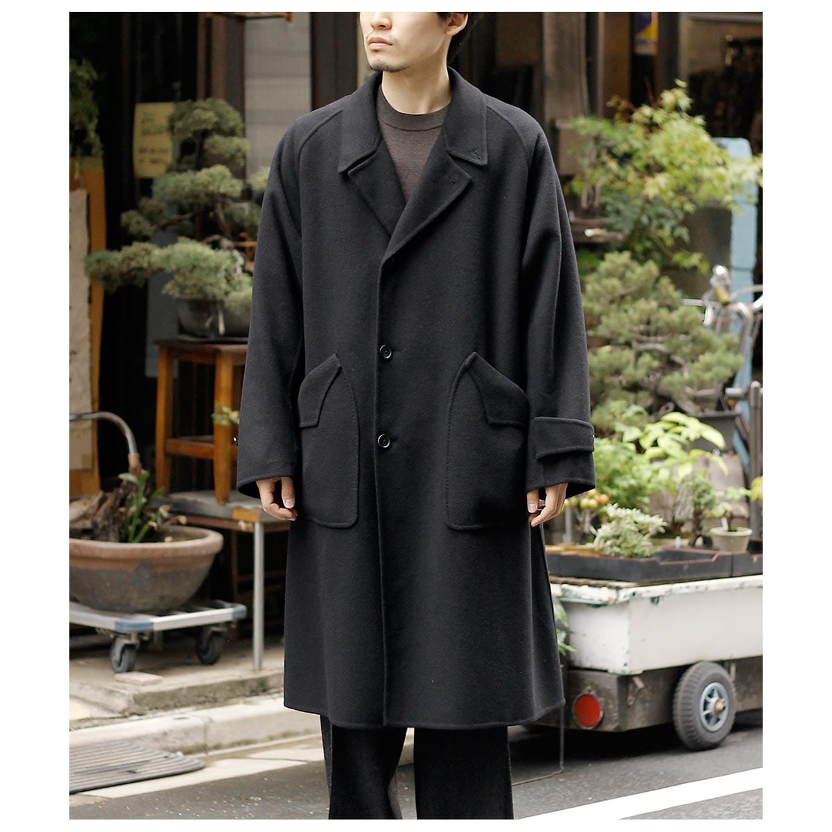 サルト SARTO ウール シルク カシミヤ ビーバー シングル コート WOOL