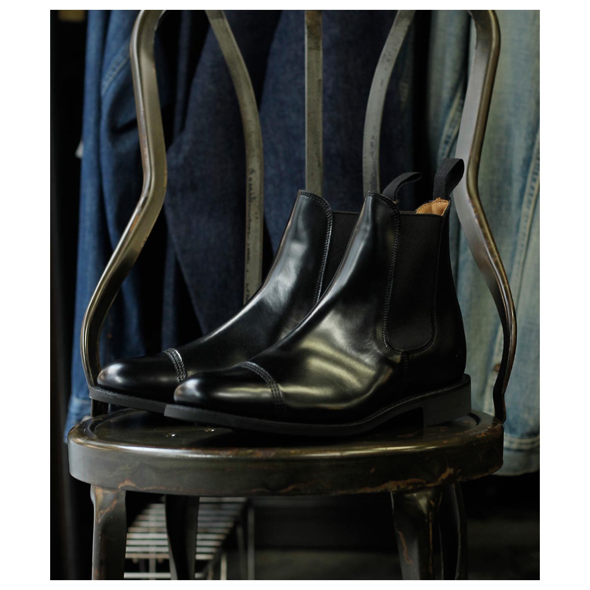  SANDERS ɥ֡ 륷 ֡ 塼  åץȥ ֥å MILITARY CAP TOE CHELSEA (1140-BLACK)