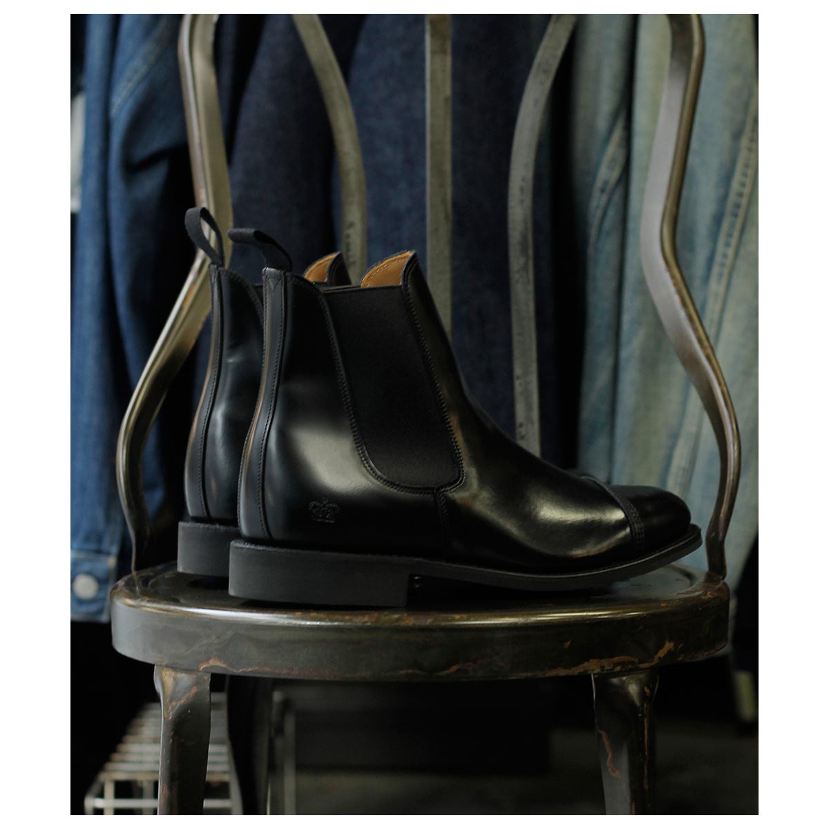  SANDERS ɥ֡ 륷 ֡ 塼  åץȥ ֥å MILITARY CAP TOE CHELSEA (1140-BLACK)