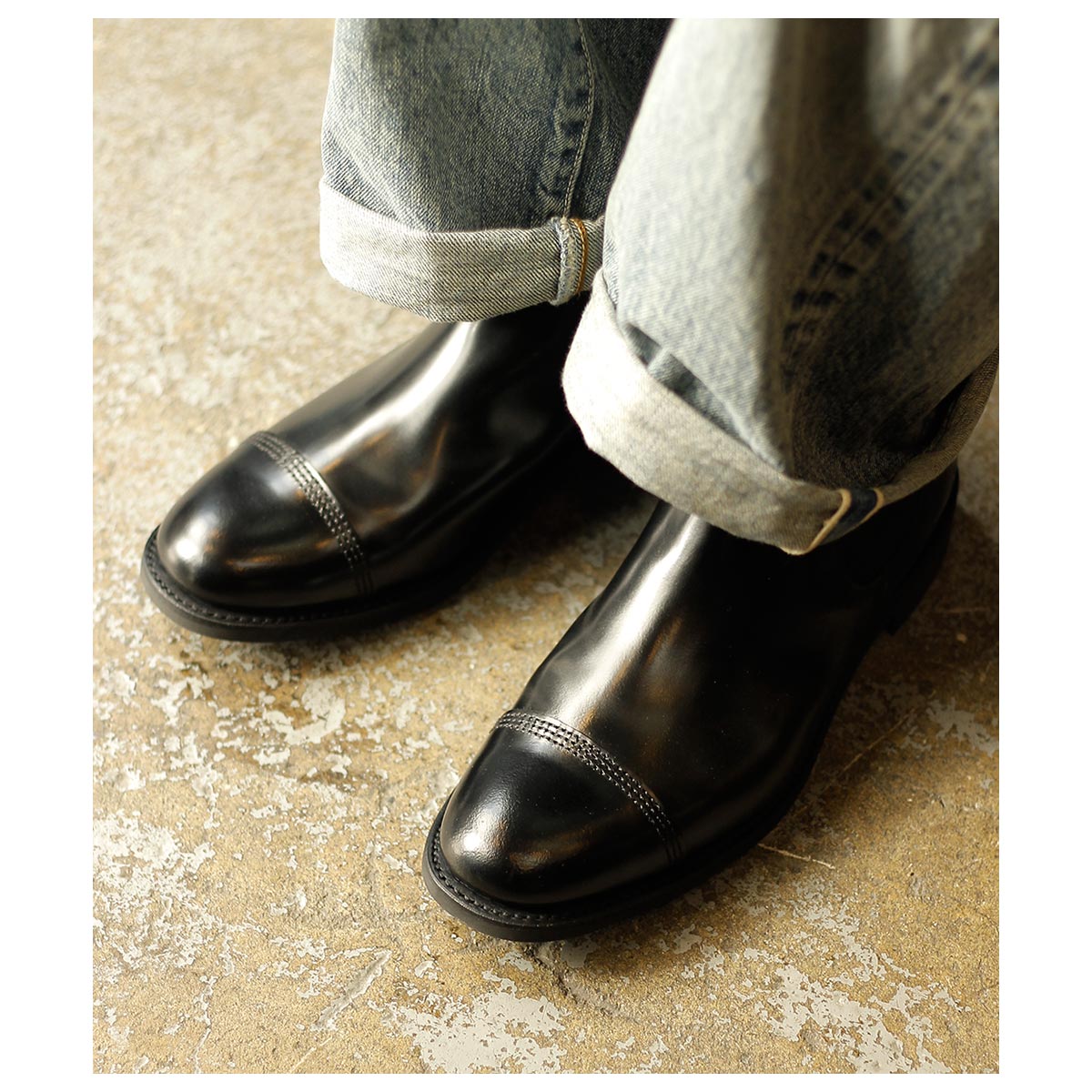  SANDERS ɥ֡ 륷 ֡ 塼  åץȥ ֥å MILITARY CAP TOE CHELSEA (1140-BLACK)