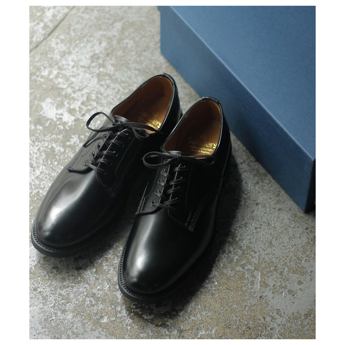  SANDERS ߥ꥿꡼ե 塼 MILITARY OFFICER SHOE MADE IN ENGLAND (SD-2246-BLACK)