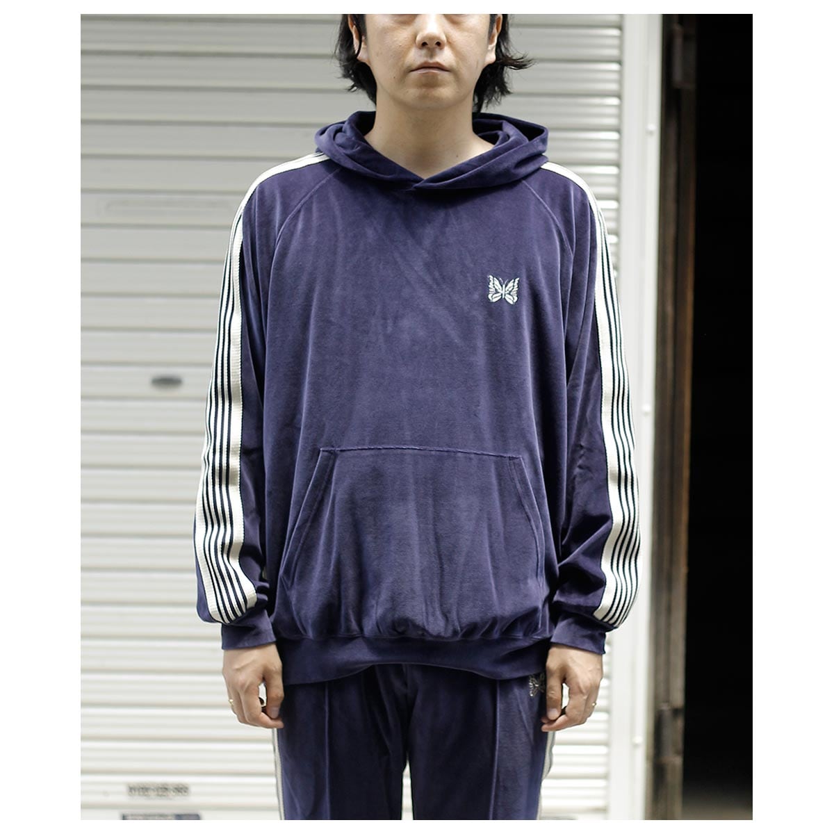 国内正規品　ニードルス　ベロア ニードルズ NEEDLES ベロア トラック フーディー Track Hoody - C/PE